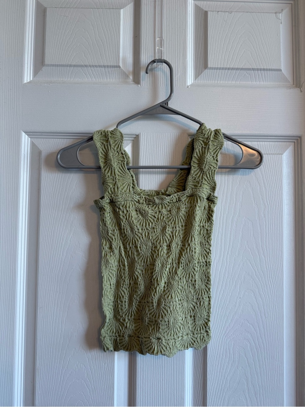 Olive Smocked Tank Top - Women size s/xs